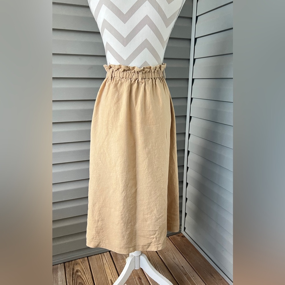 Zara Linen Midi Skirt Sz S - Picture 4 of 10